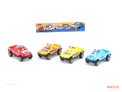 P/B POLICE CAR.4PCS.2ASTD.4COLOUR