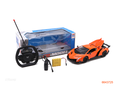 1:14 5CHANNELS R/C CAR W/4*1.2V BATTERIES IN CAR/CHARGER W/O 3AA BATTERIES IN CONTROLLER.3COLOUR