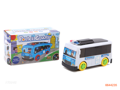 3D B/O BUS W/LIGHT/MUSIC W/O 3AA BATTERIES.2COLOUR