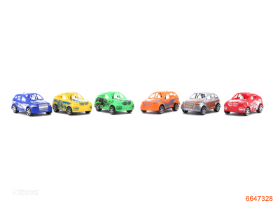 P/B CAR.6PCS.6ASTD.6COLOUR