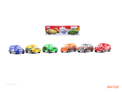 P/B CAR.6PCS.6ASTD.6COLOUR