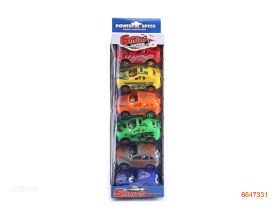 P/B CAR.6PCS.6ASTD.6COLOUR