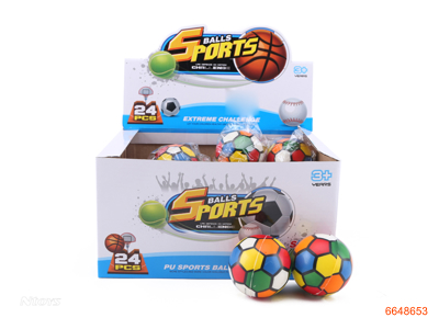 6.3CM PU BALLS,24PCS/DISPLAY BOX