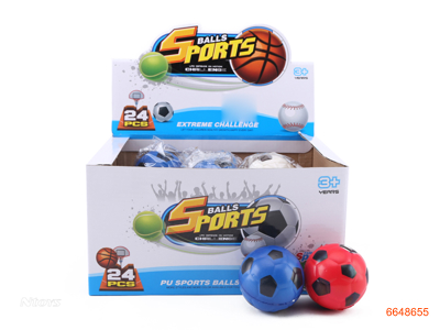 6.3CM PU BALLS,24PCS/DISPLAY BOX