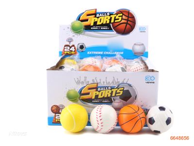 6.3CM PU BALLS,24PCS/DISPLAY BOX