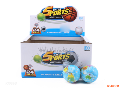 6.3CM PU BALLS,24PCS/DISPLAY BOX