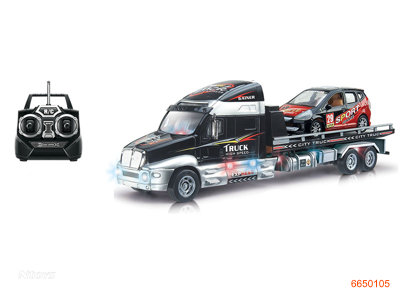 4CHANNEL R/C TRUCK W/CAR/MUSIC/LIGHT/6V BATTERIES IN CAR/2AA BATTERIES IN CONTROLLER
