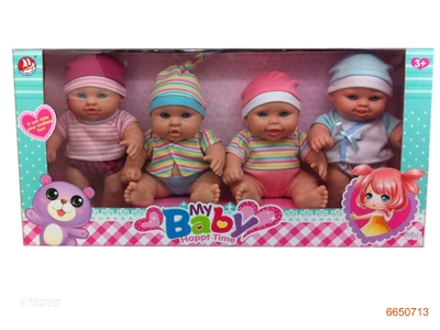 9''VINYL DOLL SET 4ASTD