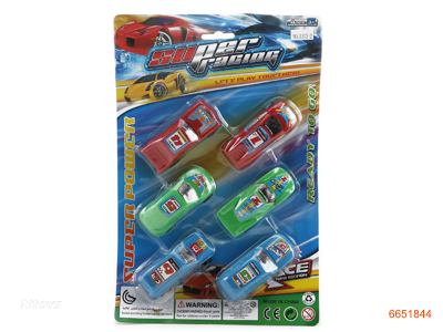 P/B CAR 6ASTD.3COLOUR 6PCS