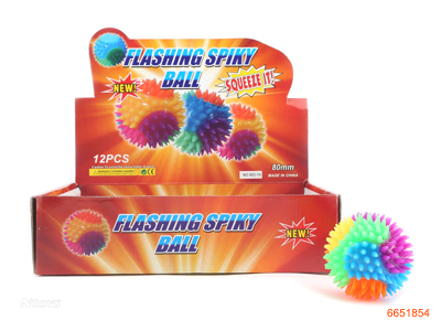 8CM MASSAGING BALL W/LIGHT 12PCS/BOX