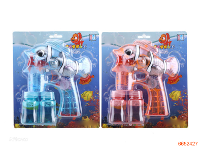 BUBBLE GUN W/MUSIC/LIGHT W/O 3AA BATTERIES.2COLOUR