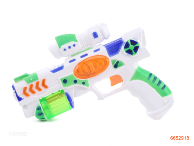 GUN W/LIGHT/MUSIC/PROJECTION W/O 3AA BATTERIES.2COLOUR