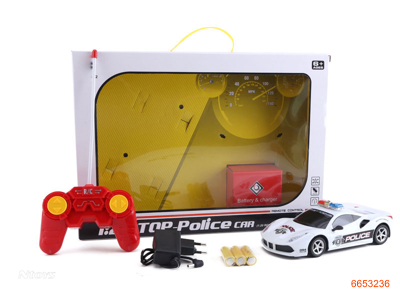 1:20 4CHANNELS R/C POLICE CAR W/3*1.2V BATTERIES IN CAR/CHARGER W/O 2AA BATTERIES IN CONTROLLER