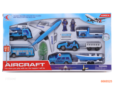 AIRPORT SET(P/B PLANE+FREE WHEEL CAR)