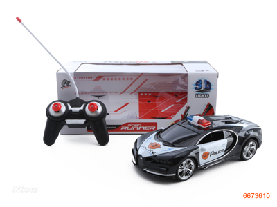 4CHANNELS R/C POLICE CAR W/3D LIGHTS W/O 4AA BATTERIES IN CAR,2AA BATTERIES IN CONTROLLER