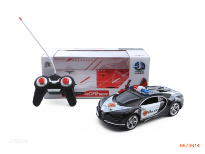 2CHANNELS R/C POLICE CAR W/3DLIGHTS W/O 4AA BATTERIES IN CAR,2AA BATTERIES IN CONTROLLER