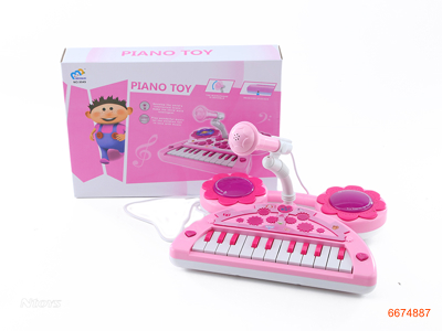 ELECTRIC KEYBOARD W/3DLIGHTS/MUSIC/SOUND/VOICE TUBE W/O 3AA BATTERIES.2COLOUR