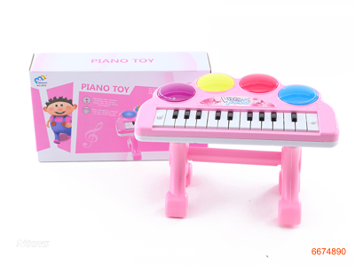 ELECTRIC KEYBOARD W/LIGHT/MUSIC W/O 3AA BATTERIES.2COLOUR