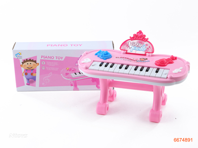 ELECTRIC KEYBOARD W/LIGHT/MUSIC W/O 3AA BATTERIES.2COLOUR