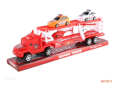 F/P TRUCK W/LIGHT/MUSIC/BUTTON BATTERIES/2PCS FREE WHEEL PLANE+2PCS FREE WHEEL POLICE CAR