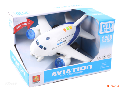 1:200 F/P PLANE W/SOUND/LIGHT/3*AG13 BUTTON BATTERIES