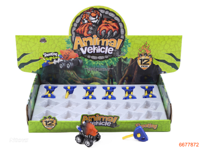 CATAPULT ANIMALS CAR,12PCS/DISPLAY BOX