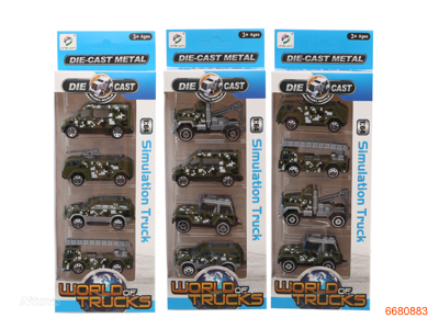 1:64 FREE WHEEL DIE-CAST CAR 4PCS,3ASTD