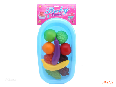 BATH W/FRUIT VEGETABLE SET,2COLOUR