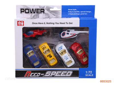 1:72 DIE-CAST PLAY SET 6PCS