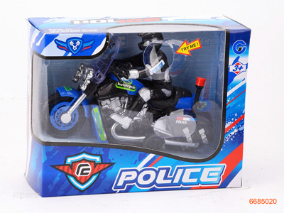 P/B MOTORCYCLE POLICE CAR,W/LIGHT/SOUND/3*AG3 BATTERIES,3COLOUR