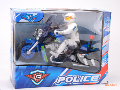 F/P MOTORCYCLE POLICE CAR,W/LIGHT/SOUND/3*AG13 BATTERIES,3COLOUR