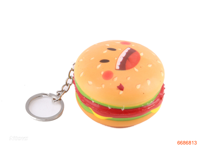 SLOW REBOUND PU HAMBURGER KEYCHAIN