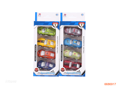 PULL BACK DIE-CAST CAR 4PCS,2ASTD