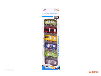 PULL BACK DIE-CAST CAR 6PCS