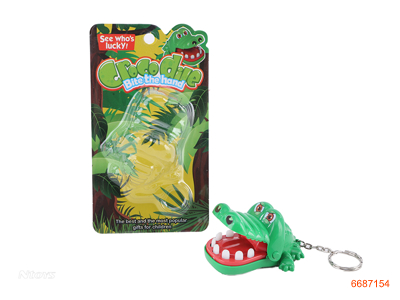 CROCODILE PULL OUT A TOOTH KEYCHAIN