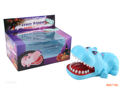 HIPPO PULL OUT A TOOTH,W/MUSIC,W/O 2*AA BATTERIES,2COLOUR