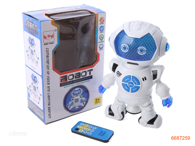 R/C ROBOT,W/LIGHT/MUSIC,W/O 3*AA BATTERIES IN BODY,W/1PCS BUTTON BATTERIES IN CONTROLLER