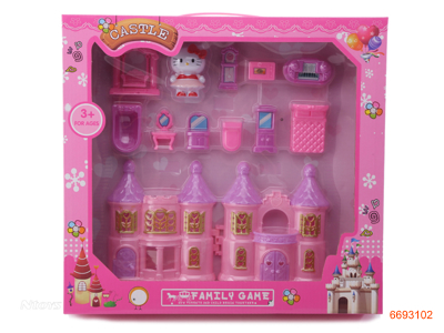 CASTLE SET W/FURNITURE SET,2ASTD