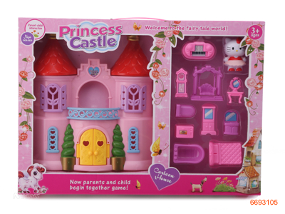 CASTLE SET W/FURNITURE SET,2ASTD