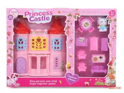 CASTLE SET W/FURNITURE SET,2ASTD