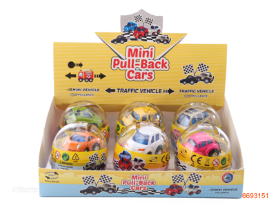 PULL BACK DIE-CAST CAR,6PCS/DISPLAY BOX