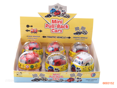 PULL BACK DIE-CAST CAR,6PCS/DISPLAY BOX