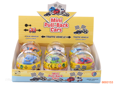 PULL BACK DIE-CAST CAR,6PCS/DISPLAY BOX