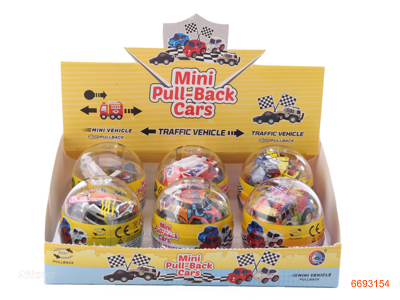 PULL BACK DIE-CAST CAR,6PCS/DISPLAY BOX