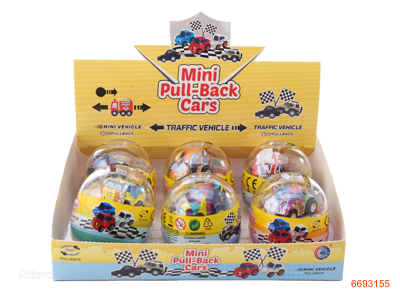 PULL BACK DIE-CAST CAR,6PCS/DISPLAY BOX