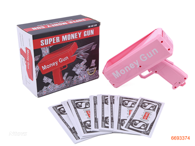 MONEY GUN,W/100PCS PAPER CURRENCY,W/O 3*AA BATTERIES
