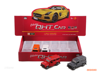 1:36 PULL BACK DIE-CAST CAR,W/LIGHT/MUSIC/12*3AG13 BATTERIES,12PCS/DISPLAY BOX,4COLOUR