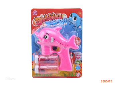 BUBBLE GUN,W/2PCS 60ML BUBBLE WATER/LIGHT/MUSIC,W/O 3*AA BATTERIES