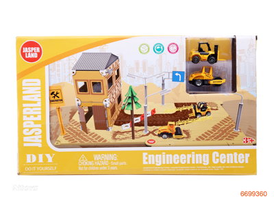 DIY CONSTRUCTION SET,W/2PCS FREE WHEEL DIE-CAST CONSTRUCTION TRUCK,2ASTD