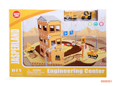 DIY CONSTRUCTION SET,W/2PCS FREE WHEEL DIE-CAST CONSTRUCTION TRUCK,2ASTD